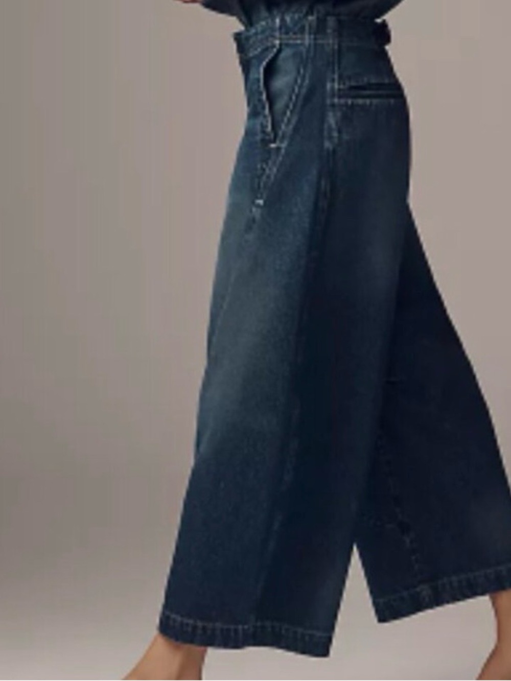 Pilcro Barrel Jeans The Kenny Dark Wash Tapered 32T Cropped Jeans  High Waist